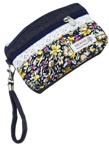 WATIIFUFU Petit Porte-Monnaie À Motif Lavande pour Femme Porte-Cartes Fermeture Éclair Porte-Monnaie en Tissu De Coton pour Un Transport Et Un Rangement Faciles
