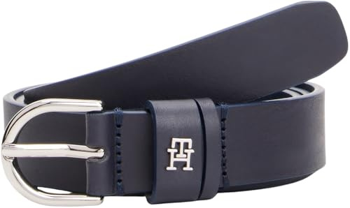 Tommy Hilfiger Damen Gürtel Essential Effortless 2,5 cm Ledergürtel, Blau (Space Blue), 100 cm