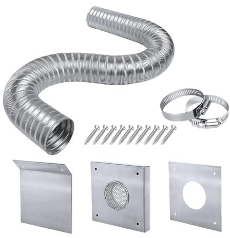 Eficiente kit de aire exterior, tubo robusto resistente al óxido, toma de aire para chimenea, toma de aire frío con tubo robusto y ventilación óptima y diseño antioxidante para uso exterior