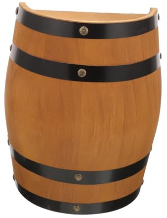 OFFSCH Halbes Eichenholzfass Wanddekoration Antikes Bar Ornament Rustikales Holzfass Handwerksdekor Für Zuhause Küche Garten