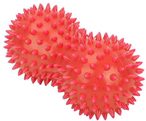 Stacheliger Massageball aus PVC Zur Beruhigung Verspannter Muskeln, Schmerzlinderung und Stressabbau, Geeignet für Yoga-Therapie, 4 Farben für Verschiedene Bedürfnisse () (Rot)