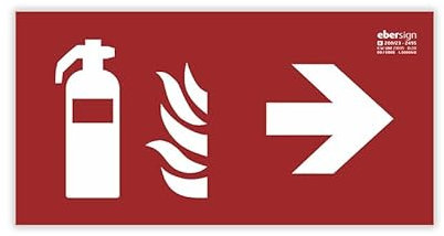 Señal Luminiscente Extintor de Incendios (Flecha Izquierda), Clase B PVC (0.7mm) - Normativa ISO y UNE 23034:2023