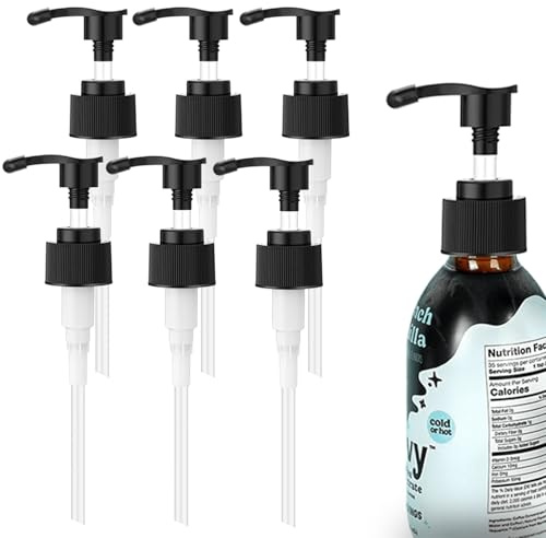 Oxyooh Lot de 6 pompes à sirop pour concentré de café Javy - 177,4 ml - Compatible avec le concentré de café protéiné Javy pour bouteille de 177 ml - Remplace la cuillère à mesurer
