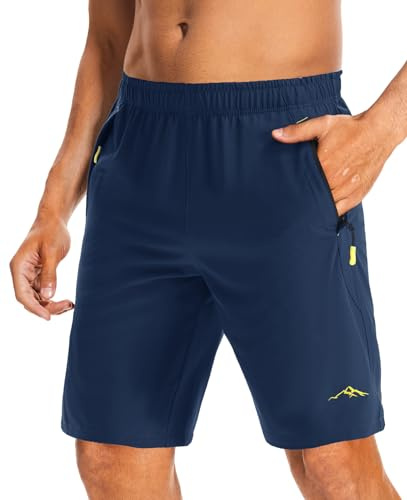 Peakwell Men's Quick Dry Running Shorts Lightweight Sport Gym Hiking Shorts | Zip Pockets, Quick Dry, Lightweight, Moisture Wicking, Gym, Running, Jogging, Workout, Hiking, Walking, Camping, Cycling