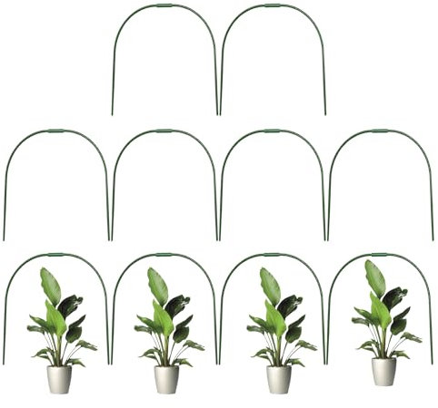 Arceaux de Jardin surélevés, 10 cerceaux de Serre surélevés, 48,9 x 50 cm, piquets de Soutien pour l'entretien des pour la Vigne de Tomate, durcissement des, Protection Contre Le Gel