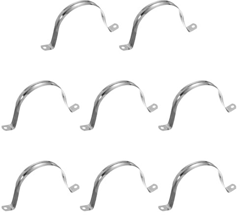 QUARKZMAN 8 Stk. 90mm(3-17/32) Kabelklemme, 304 Edelstahl Beschichtete Gepolsterte Isolierte Kabelklemme 2-Loch U-Rohrschelle für Leitungen Rohre Schläuche Drähte Kabelinstallation, Silber