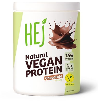 HEJ Protein Pulver Vegan, Chocolate, 300 g, veganes Eiweißpulver, Shake | Vegan Protein Shake, pflanzliches Eiweiß, Muskelaufbau, Fitness, glutenfrei, laktosefrei, ohne Aspartam & künstliche Aromen