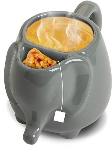 LEKEFETO Tazza da tè Elefante, ceramica, 500 ml, tazza da caffè 3D, idea regalo per uomo e donna