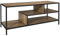 AltoBuy Eddy - Banc TV en métal Noir et Plateaux Aspect Bois
