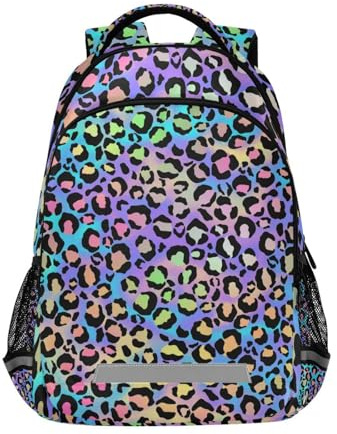 Yopersonalizes Rucksack für Jungen und Mädchen, buntes Leopardenmuster, Kinder-Schultaschen für Grundschule, Mittelschule, Büchertasche, Rucksack für Teenager, College