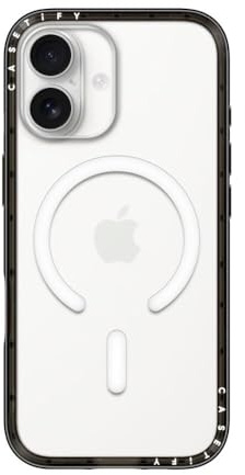 CASETiFY Compact iPhone 17 Hülle [MagSafe-kompatibel/Schlank/Schutz vor Stürzen aus 1,2 m] - Transparentes Schwarz