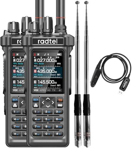 Radtel RT-950 PRO ham funkgerät, GPS/APRS, 10W Walkie-Talkie, Handfunkgerät mit großer Reichweite, AM/FM/CB/SW, Bluetooth-App-Programmierung, Spektrumanalysator(with Antenna*2,Programmierungcable)