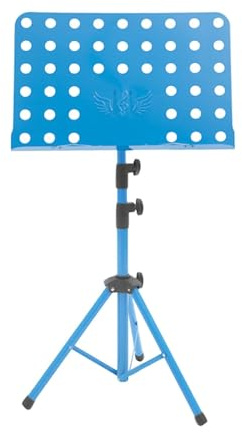 Amagogo Notenständer, Buchständer, höhenverstellbarer Notenhalter für Musiker und Bühnenauftritte, Blau
