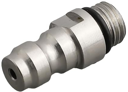 Edelstahl 8mm auf M8×1 Außengewinde Schnelltrennrohradapter mit Rückschlagventil für Hochdruckluftwerkzeuge und aufblasbare Systeme