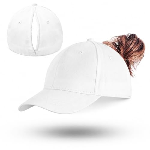 FARYODI Damen Pferdeschwanz Kappe Magnetische Zöpfe, Cappy Frauen Sommer mit Hoher Unordentlicher Bun, Einstellbare Baseball Cap Unisex Ponycap für Pferdeschwanz & Dutt