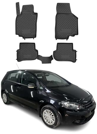 OMAC Fußmatten für VW Golf Plus 2004-2014 TPE 4X Schwarz | Gummimatten, Automatten, Allwetter, fahrzeugspezifisches Produkt, Antirutsch, 3D-Passform, wasserdicht