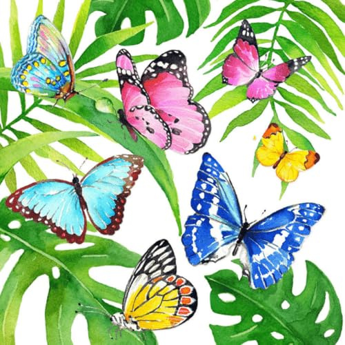 Paperproducts Serviette Tropical butterflies, Napkins, Tissue, Papierserviette,