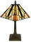 Tokira Tiffany-Stil Handgefertigte Vier Gesichter Tischlampe, 8 Zoll Retro Glasmalerei Geeignet für den Nachttisch im Schlafzimmer, [Keine Glühbirne]
