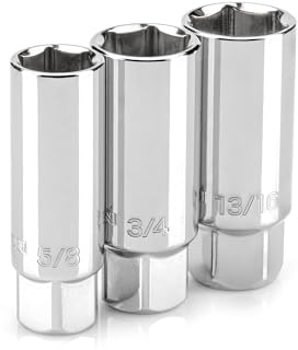 TEKTON 3/8 Inch Drive Spark Plug Socket Set, 3-Piece (5/8, 3/4, 13/16 in.) | SHD91003
