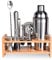 Esmula Kit shaker à cocktail, 750 ml, 12 pièces, en acier inoxydable, pour barman, professionnel, pour la maison, avec livret de recettes de cocktail (argenté)