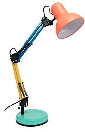 FISURA - Schreibtischlampe retro “Ralph”. schreibtischlampe dimmbar koralle, gelb, blau und grün aus metall kompatibel mit E27 Glühbirne 14 x 14 x 57