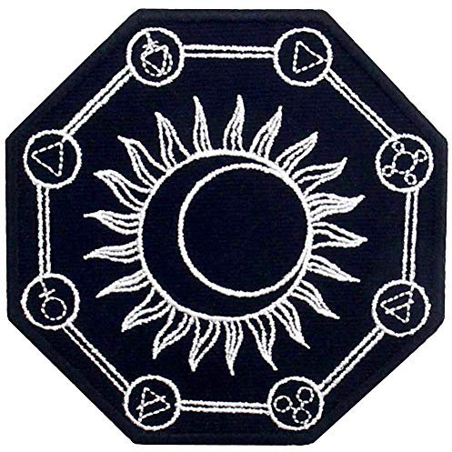 ZEGINs Aufnäher mit Alchemie-Symbol, bestickt, zum Aufbügeln oder Aufnähen