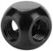 Connettore per raccordo per raffreddamento ad acqua per computer Connettore per raccordo per raffreddamento per acqua per computer Adattatore in ottone a 3 vie filettato G1/4(Nero)