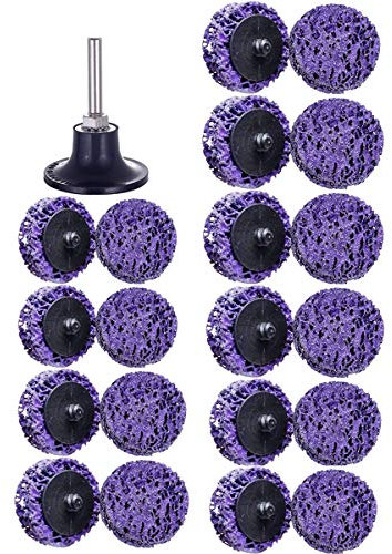 Mixiflor 21 Pcs 2 Quick Change Easy Strip Discs, Paint Stripping Wheel for Drill, Die Grinder Attachments, Purple & Black, Ceramic Grit, Compatible with Power Drill, Mold/Air Grinding Machines