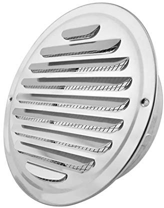 AZITICY Edelstahl Abluftgitter Abluft Zuluft Metall Gitter 150mm Lüftungsgitter Belüftung Silbern Abschlussgitter Aussenhaube Rund mit Insektenschutz Wetterschutzgitter für Lüftungsrohr (150mm)