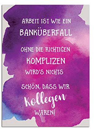 Postkarte Kollegen Abschied Kollegen Geschenk Postkarte Sprüche Ruhestand Karte (Banküberfall)