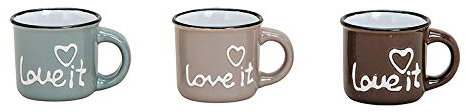 Wurm - Espressobecher Love it aus Keramik Bunt 3-Fach, (B/H/T) 8x5x6cm, 50ml