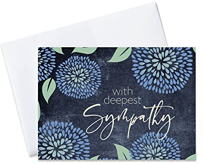 Sympathy Cards with Envelopes for Family and Business (Floral Designs) Bulk 25 Pack of Elegantly Designed Condolence Cards with Envelopes (5x7 inch - A7) Office, Work, Employees & Clients (S2001)