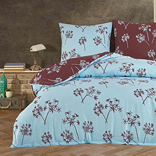 Buymax® Bettwäsche 155x220 100% Baumwolle 4-Teilig Bettbezug - Bettwäsche-Sets 155 x 220cm mit 2 mal Kissenbezüge 80x80cm, ÖKO-TEX Renforcé-Bettdeckenbezüge Set mit Reißverschluss