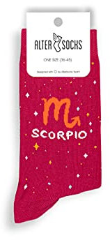 ALTER SOCKS Lustige Socken | Sternzeichen Geschenk Skorpion | Sternzeichen Socken Damen & Herren | witzige Strümpfe | Größe 36 – 45 (Skorpion (Scorpio))