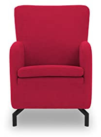 DOMO. collection Sessel Franca, Polstersessel mit hoher Rückenlehne und Metallfüßen, Einzelsessel, Armsessel 68 x 82 x 93 cm (BxTxH), rot