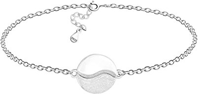 Sofia Milani - Damen Armband 925 Silber - Gebürsteter Yin und Yang Anhänger - B0328