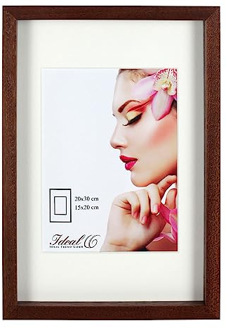 IDEAL TREND 3D Objektrahmen Holz Bilderrahmen Shirt Trikot Wanddeko Rahmen Collage Poster S223: Farbe: Braun | Format: 40x40