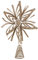 Puntale Stella Albero Natale Fiore Decorazioni Oro 30 cm Metallo Champagne