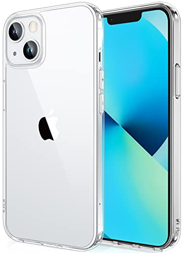 GeeEase iPhone 13 Case - Crystal Clear & Anti-Yellowing - Mil-Grade Shockproof Protection - Hard PC & soft TPU Protective Phone Case - Slim Thin Fit Cover 6.1-Clear
