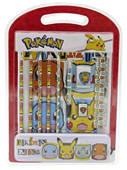 Pokémon- Set de papeleria, Material de Escritura, Estuche, Pack de Dibujo, Material Escolar, Lápices, Pikachu,Multicolor,Producto Oficial (CyP Brands)