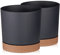 Tymar Pot de Fleur avec Soucoupe, Lot de 2 Pots de Plantes décoratifs en Plastique, Forme Ronde Moderne pour l'intérieur (ø 40 cm, (2pack) LI Graphite)
