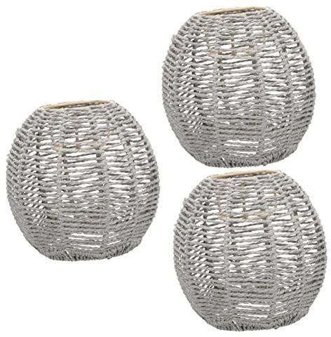 OSALADI 3st Lampenschirm Aus Rattanimitat Stehlampe Korb Aus Rattan Korb Lampenschirm Kronleuchter Lampenschirm Vintage Lampenschirm Schatten Jahrgang Nachahmung Hanfseil Lampenzubehör