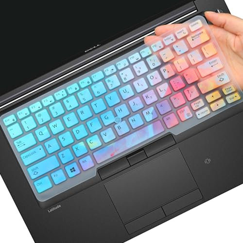 MUBUY-GOL Keyboard Cover for Dell Latitude 5480 5490 7490 3340 5491 E3340 E5490 E5491 E5450 E5470 E7450 E7470 7480 E7480, Dell Latitude 13 14 US Keyboard Cover-Colorful