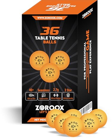 ZOROOX High-Performance 3 étoiles Table Balls Pack de | 9, 18, 36 ou 72 | Orange ou Blanc | 40+ balles de ping-Pong de classement de compétition ABS (Pack de 36 balles, Orange)