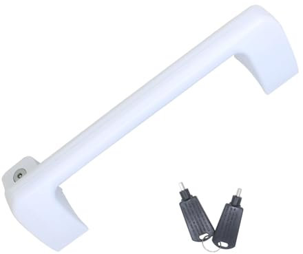 ATooi Refrigerator Arc-shaped Door Handle Chest Freezer Handle Replacement Parts (Color : Handle and key)