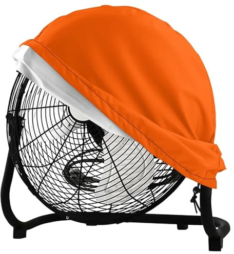 SCRAWLGOD Orange Industrial Fan Covers with Drawstring Design Waterproof Floor Fan Dust Cover Household Fan Parts & Accessories for 20 Drum Fans