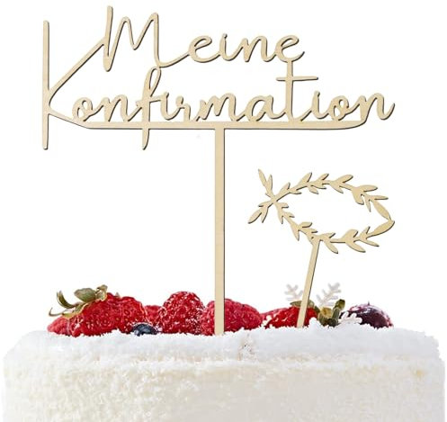 NATOSU 2 Stück Kuchenaufsatz zur Konfirmation, hölzerner Konfirmationskuchenaufsatz, Kuchenaufsatz, Konfirmation, Fischkuchen, Dekoration für Konfirmation, Jungen und Mädchen
