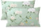 TOCOMOA Kissenbezug 40 x 80 2er Set Hellgrün und Weiß, Blumen Pflanzenmuster Kissenbezüge mit Reißverschluss, Oeko-TEX Zertifiziert, Weich und Hypoallergen Kopfkissenbezug 40x80 cm