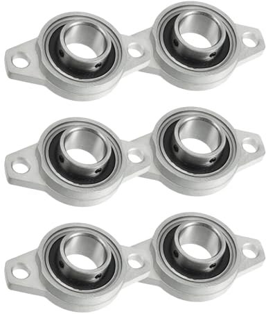 6 Pezzi FLN005 Supporto Cuscinetti Autoallineanti, Cuscinetti a Sfera con Blocco di Supporto, Rhombic Flangia Cuscinetti Foro Orizzontale in Lega di Zinco per Macchinari di Trasporto (25mm/0.98’’)