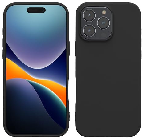 kwmobile Case Compatible with Apple iPhone 16 Pro Max Case - Soft Slim Protective TPU Silicone Cover - Black Matte